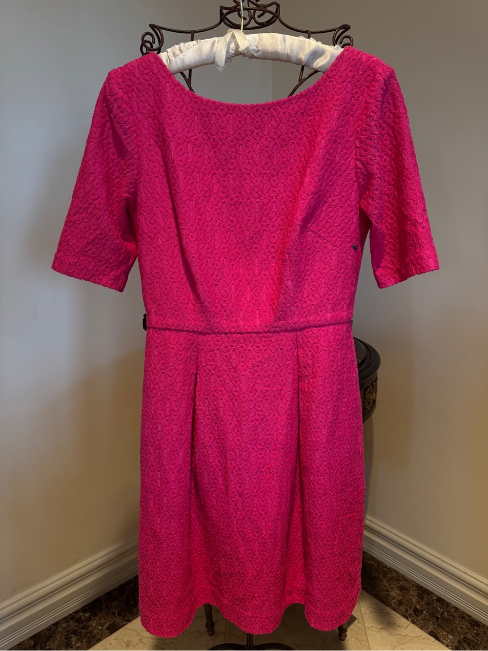 Trina Turk Textured Dress in Fuchsia Pink